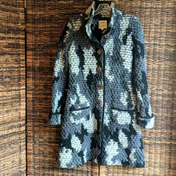 AVOCA Jackets & Coats Avoca Handweavers Wool Blend Coat Sweater